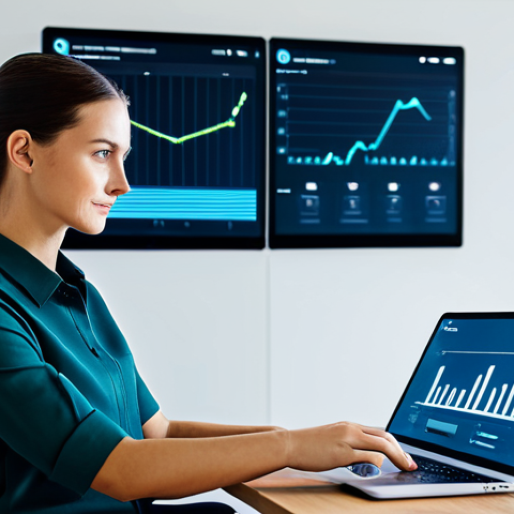 마케팅 자동화 툴 활용 - **Image Prompt 1: The Strategic Marketer & Automated Efficiency**
"A professional female markete...